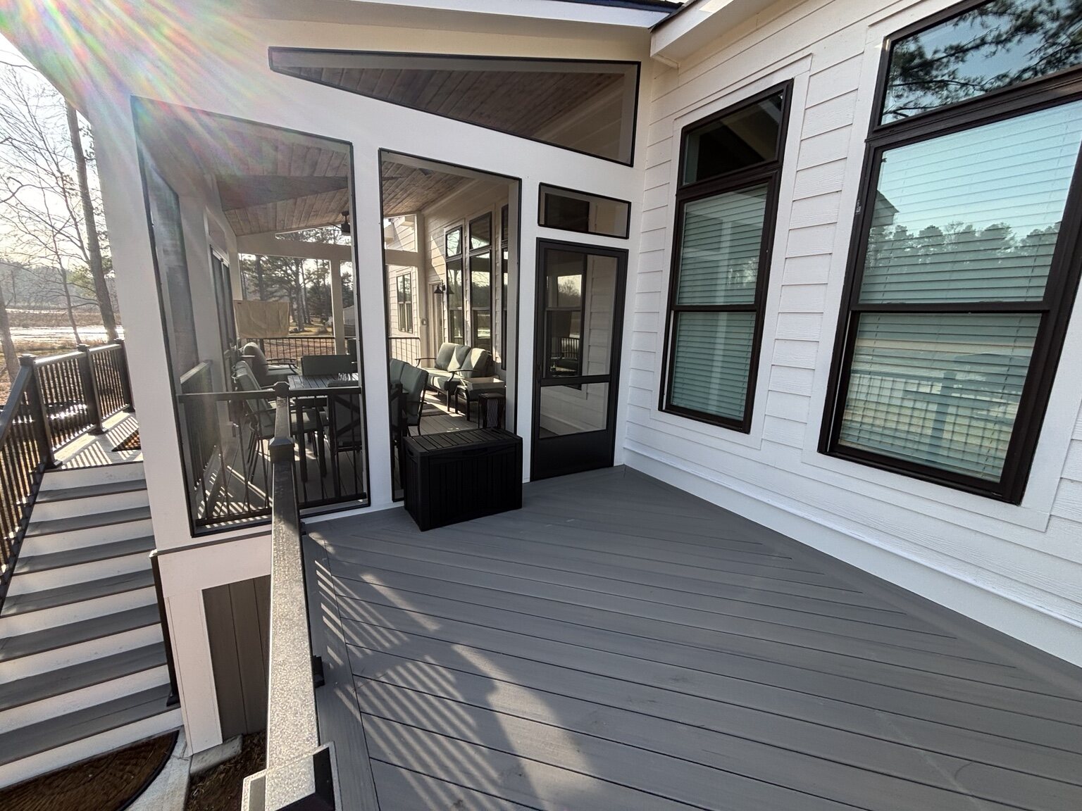 Covered screened porch
